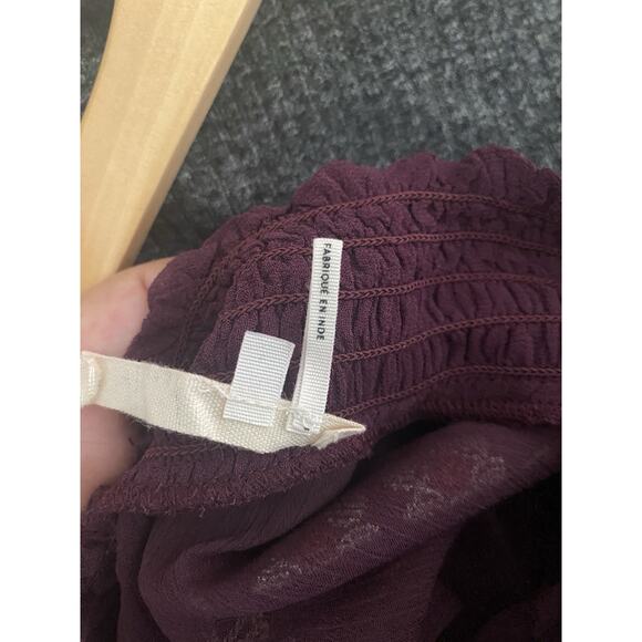 Anthropologie Floreat Blouse Top Womens Small Embroidered Daisy Flower Chiffon - Picture 5 of 6